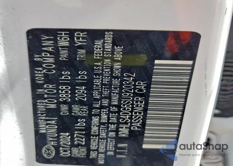 2025 Hyundai Elantra Sel из США, поврежденный, VIN KMHLS4DG6SU920342